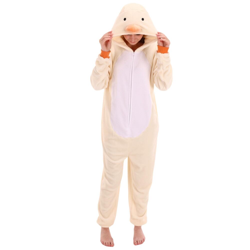 3770 Snug Fit Unisex Adult Onesie Pajamas, Flannel Duck Cosplay Animal One - Picture 2 of 8